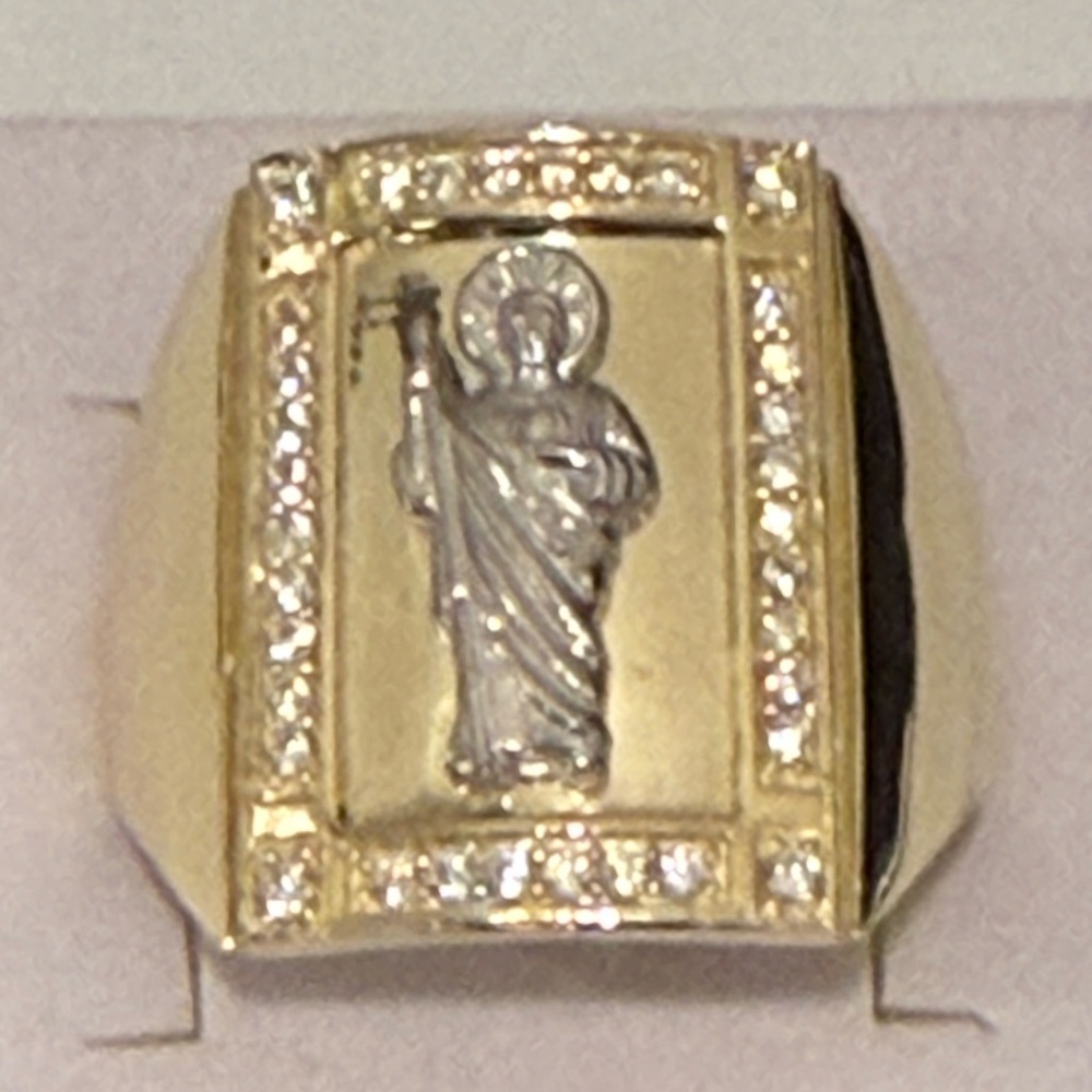10kt Gold Two Tone Saint Jude Ring